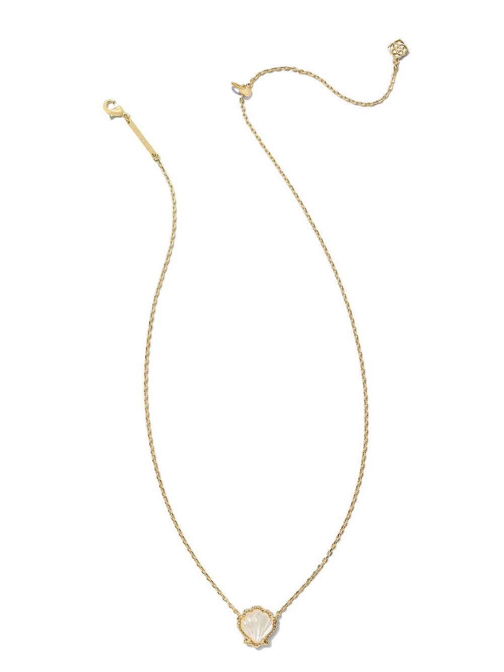 Kendra Scott Brynne Gold Shell Short Pendant Necklace in Ivory Mother-of-Pearl - Picture 2 of 4